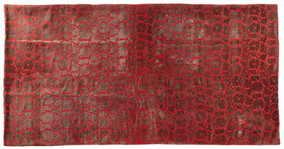 <b>Seidensamtdecke mit Dekor von Chrysanthemen und Päonien</b> <b>Seidensamtdecke mit Dekor von Chrysanthemen und Päonien</b>