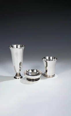 <b>GEORG JENSEN - Vase, beaker and small bowl 