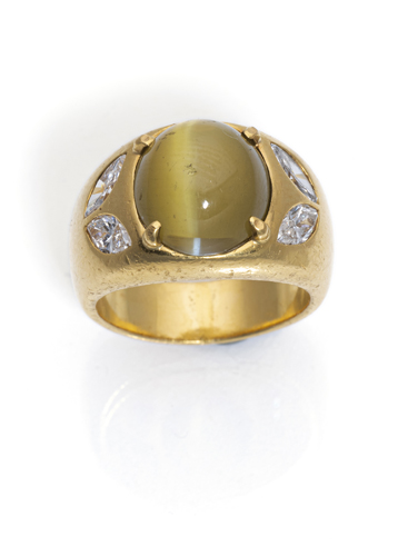<b>Feiner Chrysoberyll-Diamant-Ring</b>