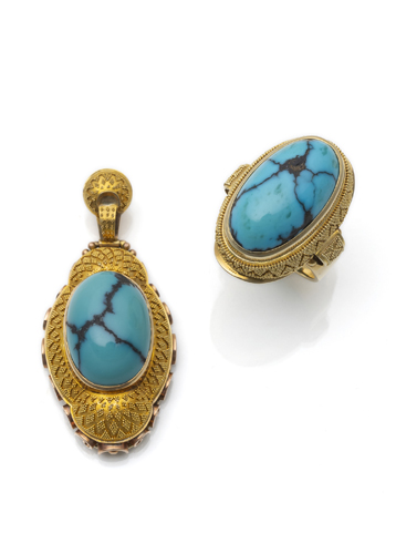 <b>Türkis Garnitur mit Granulation</b>