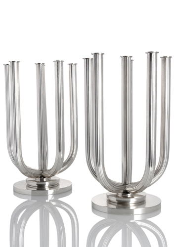 <b>Paar prunkvolle sechsflammige Silber Kerzenleuchter Nr. 751</b>