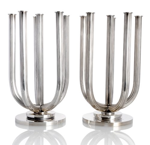 <b>Paar prunkvolle sechsflammige Silber Kerzenleuchter Nr. 751</b>