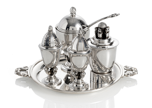 <b>Silber Menage Set 
