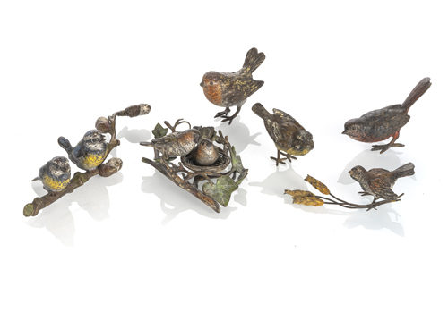 <b>Sechs Wiener Bronzen - Vögel</b>