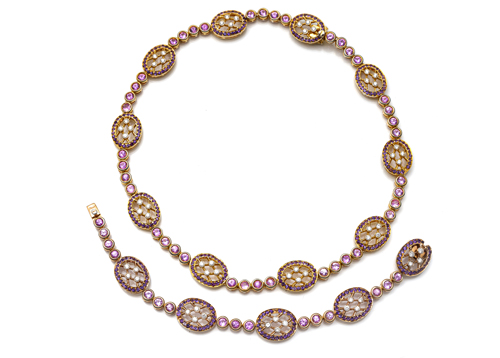 <b>Brillant Farbstein Demi Parure</b>