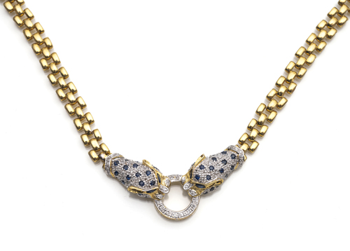 <b>Goldcollier mit Tierköpfen</b>