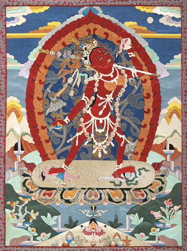 <b>APPLIQUÉ-THANGKA OF THE SARVABUDDHA-DAKINI</b>