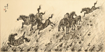 <b>Malerei mit Darstellung von Pferden</b>