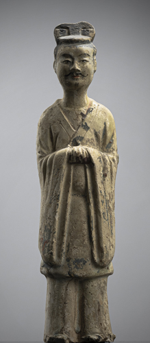 <b>A STRAW-GLAZED POTTERY FIGURE OF A STANDING OFFICIAL</b> <b>A STRAW-GLAZED POTTERY FIGURE OF A STANDING OFFICIAL</b>