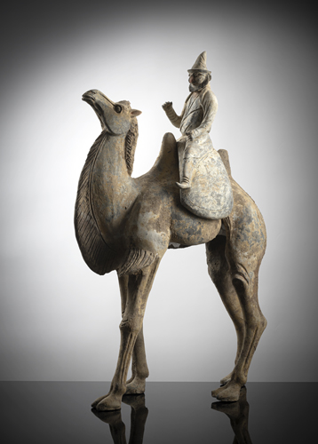 <b>A POTTERY FIGURE OF A BACTRIAN CAMEL WITH SOGDIAN RIDER</b> <b>A POTTERY FIGURE OF A BACTRIAN CAMEL WITH SOGDIAN RIDER</b>