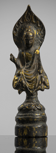 <b>A GILT-BRONZE FIGURE OF BUDDHA SHAKYAMUNI</b>