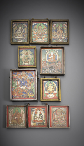 <b>A group of 10 gahu partly with tsakli, partly worked in silver or metal</b>