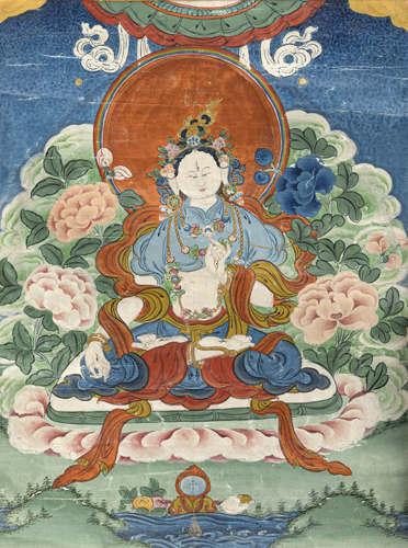 <b>Thangka der Sitatara in Seidenmontierung</b>