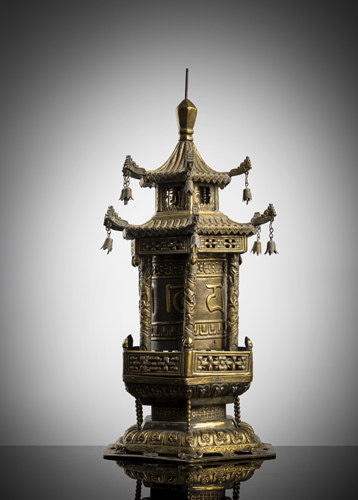 <b>A GILT-COPPER PRAYER-WHEEL</b>