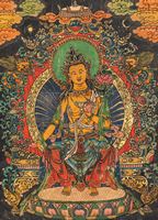 <b>TWO THANGKA , ONE DEPICTING AVALOKITESHVARAT AND ONE DEPICTING BUDDHA MAITREYA</b>