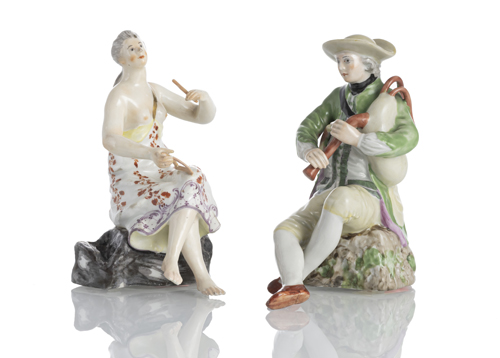 <b>Triangelspielerin und Dudelsackspieler</b>