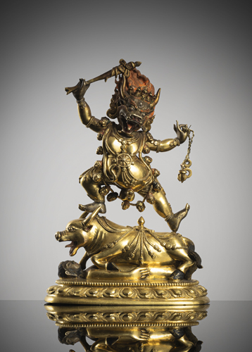 <b>A gilt-bronze figure of the Yama</b>