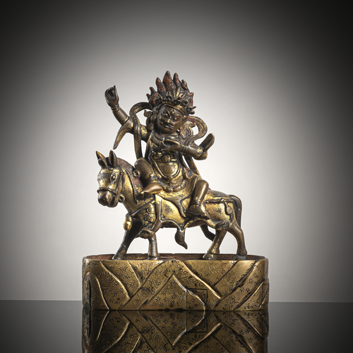 <b>Partiell feuervergoldete Bronze der Shri Devi</b> <b>Partiell feuervergoldete Bronze der Shri Devi</b>