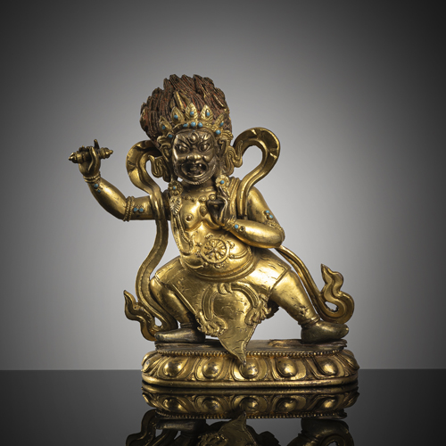 <b>A GILT-BRONZE FIGURE OF VAJRAPANI</b>