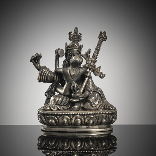 <b>Padmasambhava and his Yogini Mandarava made of silver</b>