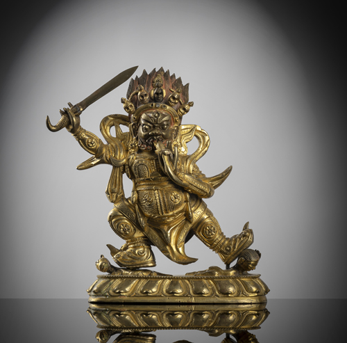 <b>A fine-gilt bronze figure of Begtse</b>