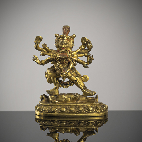 <b>A GILT-BRONZE FIGURE OF MAHACAKRAVAJRAPANI</b>