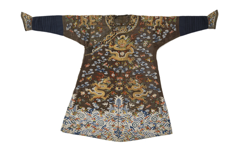 <b>A BROWN SILK GAUZE DRAGON SUMMER ROBE</b>