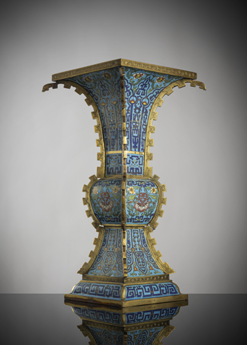 <b>A large and impressive cloisonné vessel of the 'fang zun' type</b>