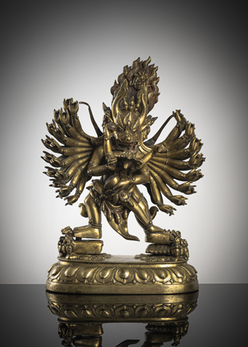 <b>A gilt-bronze of Vajrabhairava</b>
