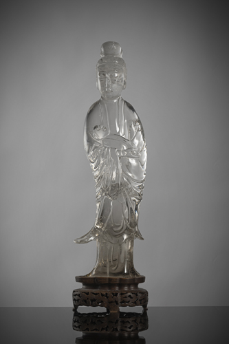 <b>Large rock crystal figure of Guanyin</b>