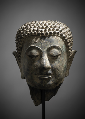<b>A BRONZE HEAD OF BUDDHA SHAKYAMUNI</b>