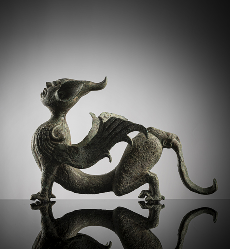 <b>A BRONZE SCULPTURE OF AN EARTH SPIRIT OR CHIMERA</b>