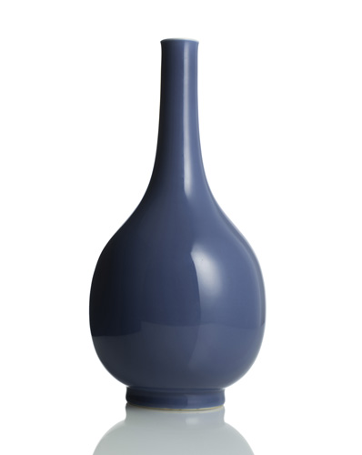 <b>An unusual  light purpleblue-glazed porcelain bottle vase</b>