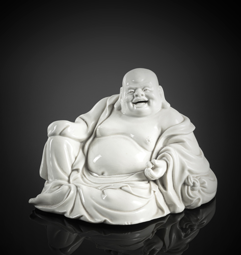 <b>A Dehua model of seated Budai</b>