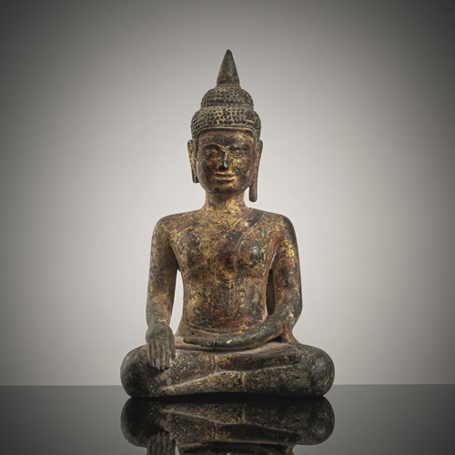 <b>A bronze figure of Buddha Shakyamuni</b>