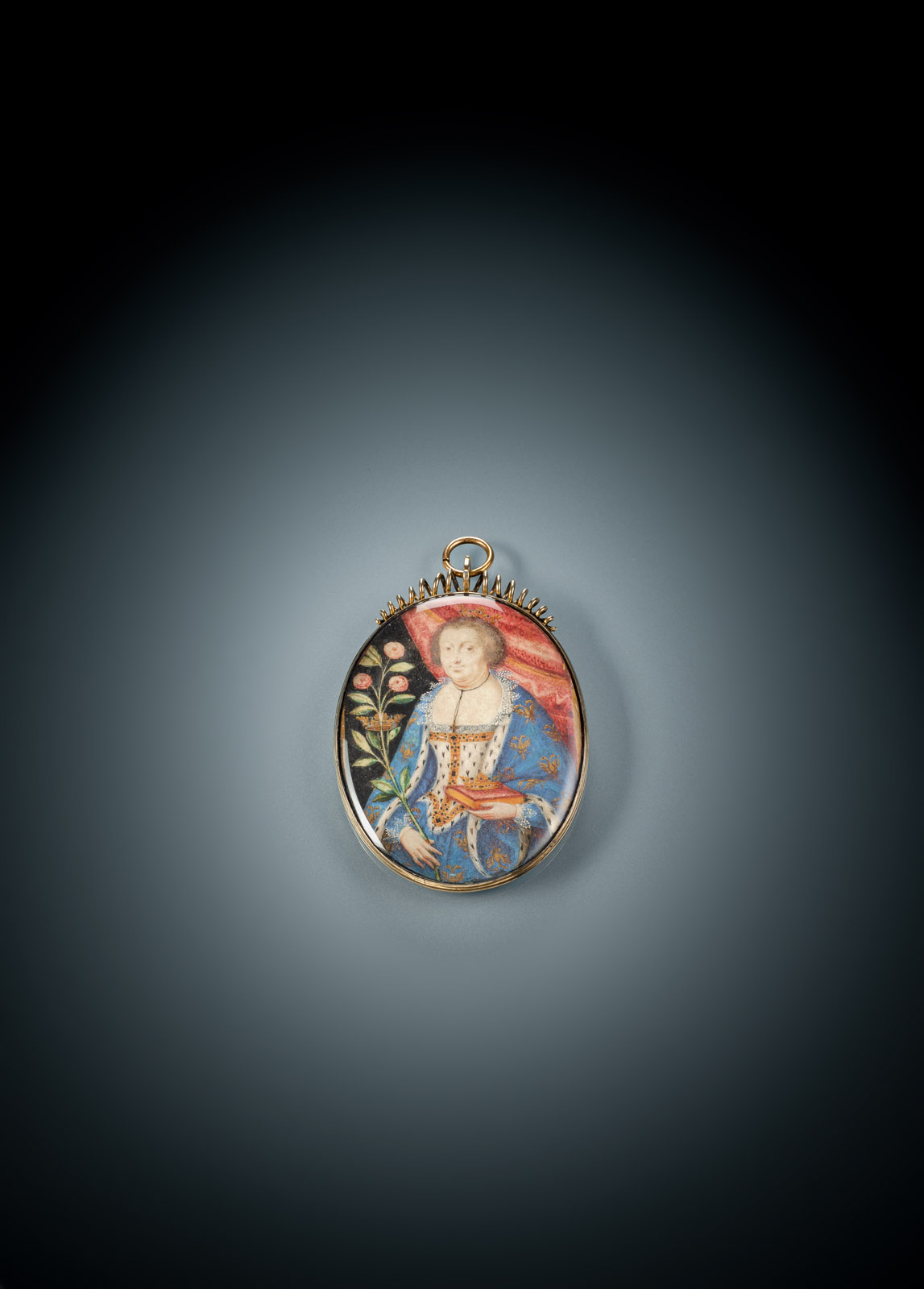 <b>Miniaturportrait einer Herrscherin - wohl Claudia de'Medici Erzherzogin von Österreich</b>