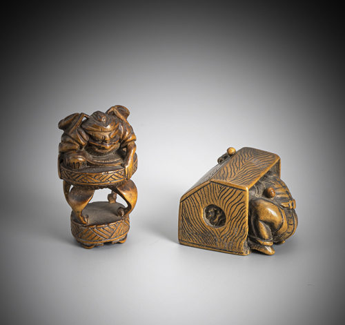 <b>Two wooden netsuke</b>
