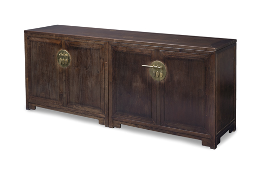 <b>A pair of sideboards with a single top panel</b>