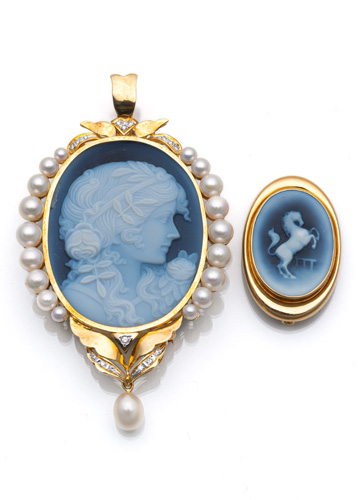 <b>Lagenachat-Kamee Anhänger & Brosche</b>