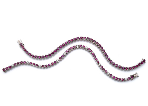 <b>Konvolut Tennisarmbänder mit Rubinen & Diamanten</b>