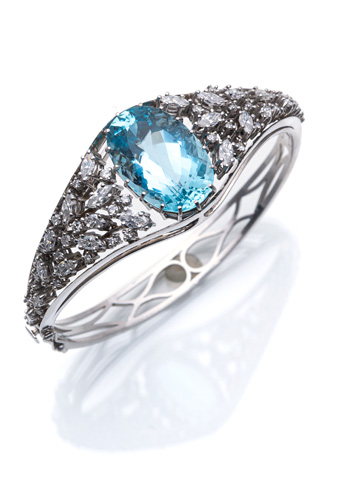 <b>Aquamarin Diamant Armreif</b>