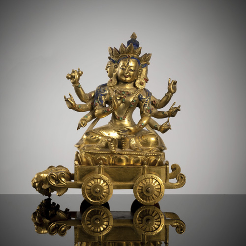 <b>A GILT-BRONZE FIGURE OF MARICI</b>