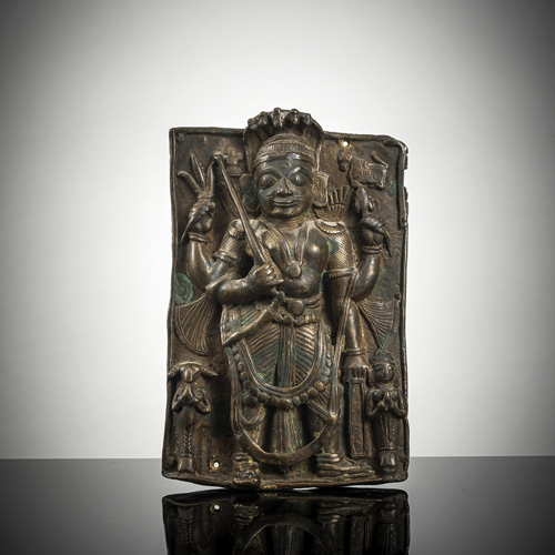 <b>A BRONZE PLAQUE WITH DEPICTION OF A SHAIVITE DEITY</b>