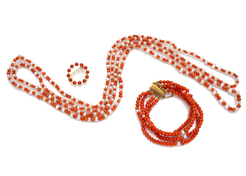 <b>Korall-Perl-Schmuckset</b>