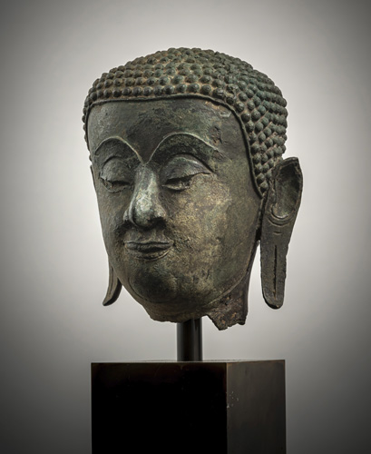 <b>A BRONZE HEAD OF A MONK</b>