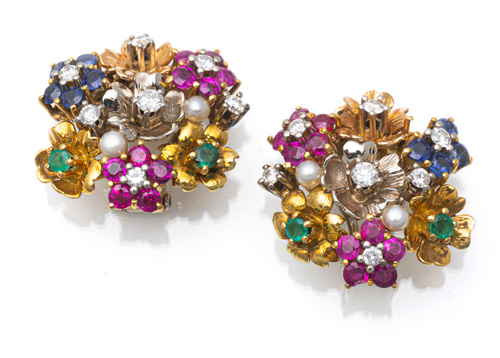 <b>Brillant Farbedelstein Ohrclips</b>