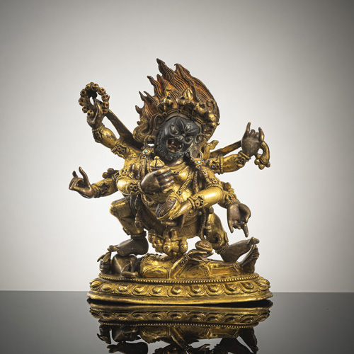 <b>A gilt-bronze of a Mahakala</b>