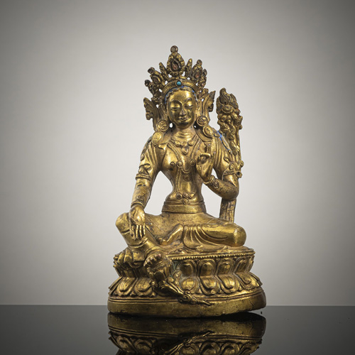 <b>A GILT-BRONZE FIGURE OF SYAMATARA</b>