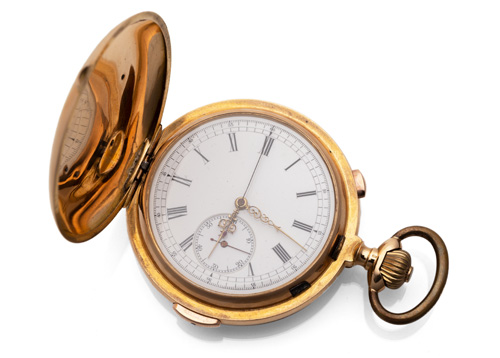 <b>Taschenuhr mit Viertelrepetition und Chronograph</b>