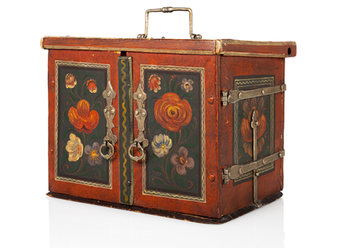 <b>Wismuth-Kabinettkästchen mit Blumenmalerei</b>
